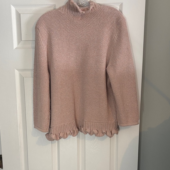 Ruby Rd. Soft Pink Ruffle Cardigan - Picture 2 of 5